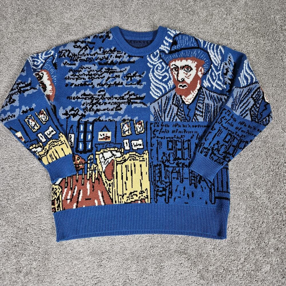 Aelfric Eden Vincent Van Gogh Ugly Sweater Adult Medium (Tag 2XL) Art Knit